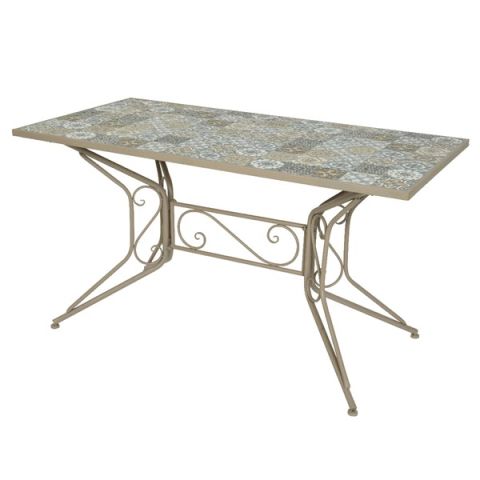 Laud Toulouse metall taupe 17x140xh75cm