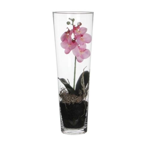 Kunstlill orhidee roosa vaasis h50xd17cm
