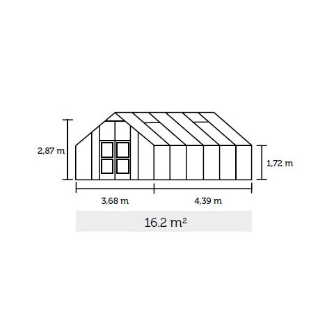 JULIANA Kasvuhoone Gartner 16,2 m² antratsiithall karkass, 10 mm polükarbonaat